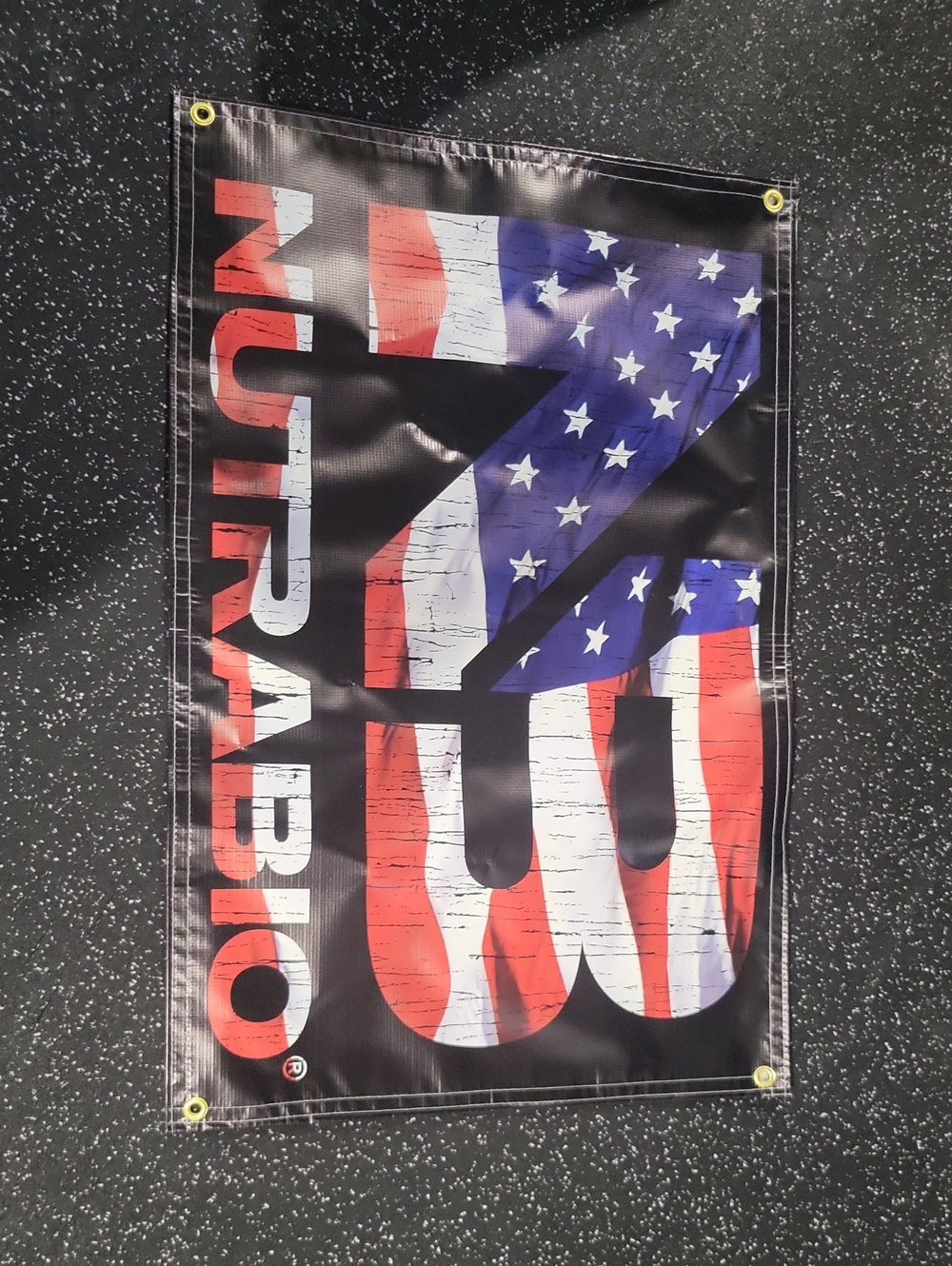 NUTRABIO Banner with Red, White & Blue Graphic